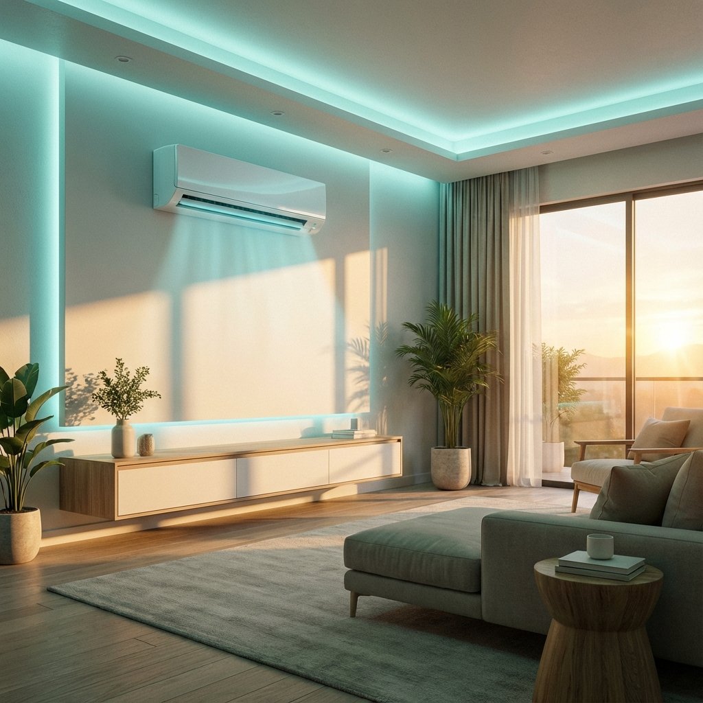 Comfortable living room with AC